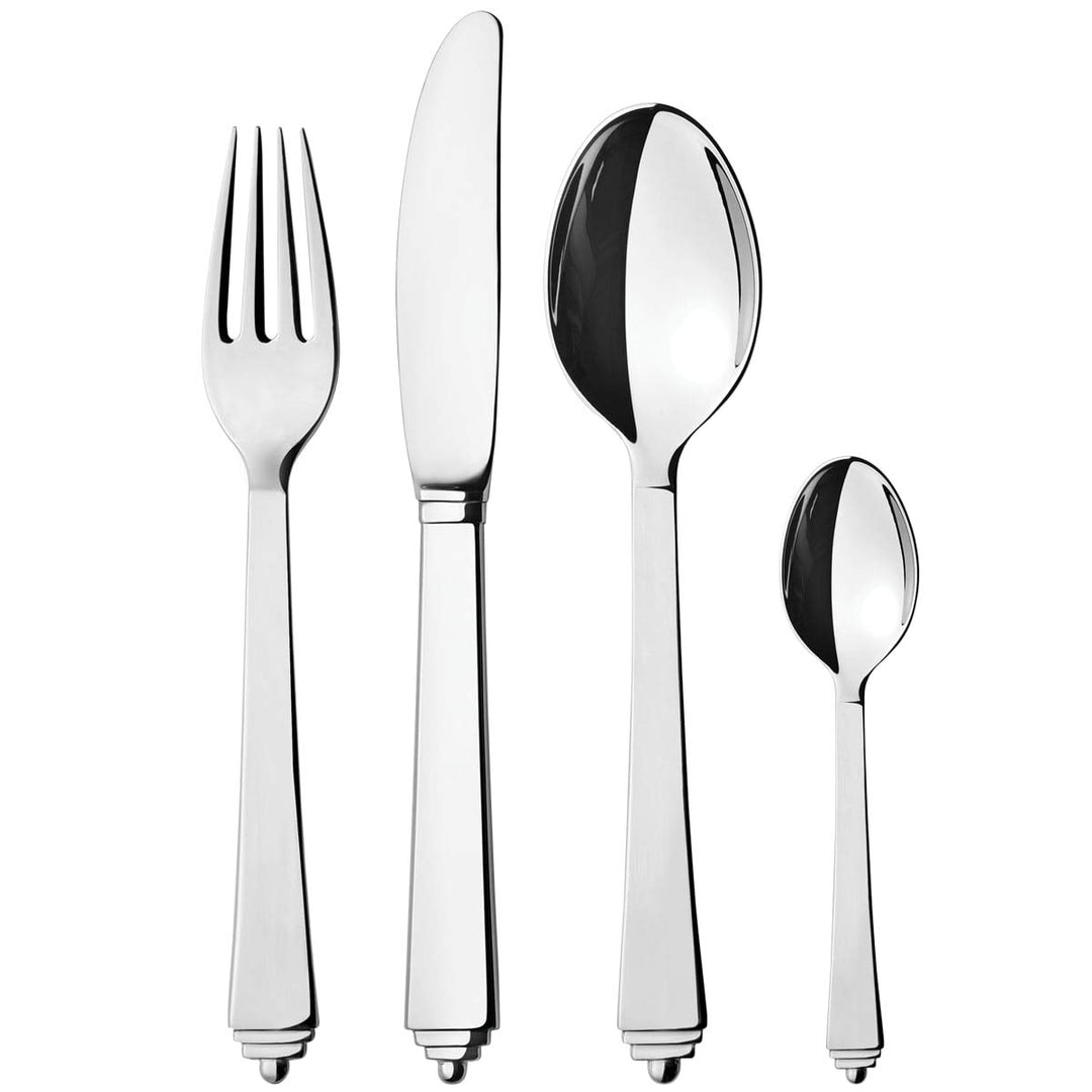 Georg Jensen GJ 073777 Pyramide Spiegel Dinner Set, 4 Stück, Edelstahl, stainless steel, 4,2 x 24,5