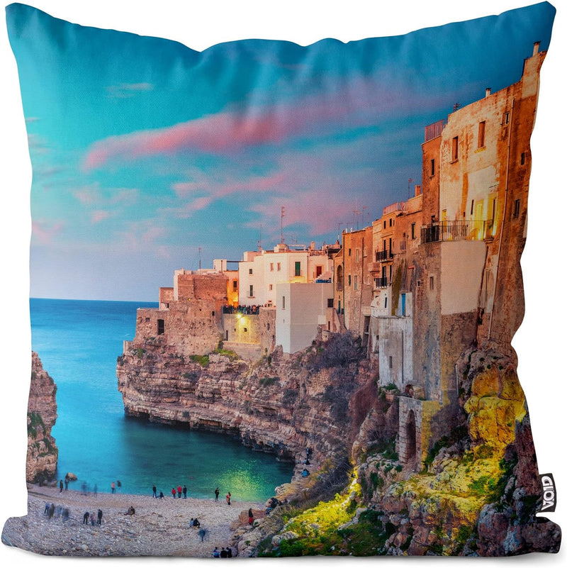 VOID Italien Polignano Hafen Kissenbezug Kissenhülle Sofakissen Kissen Deko Outdoor-Kissen Dekokisse