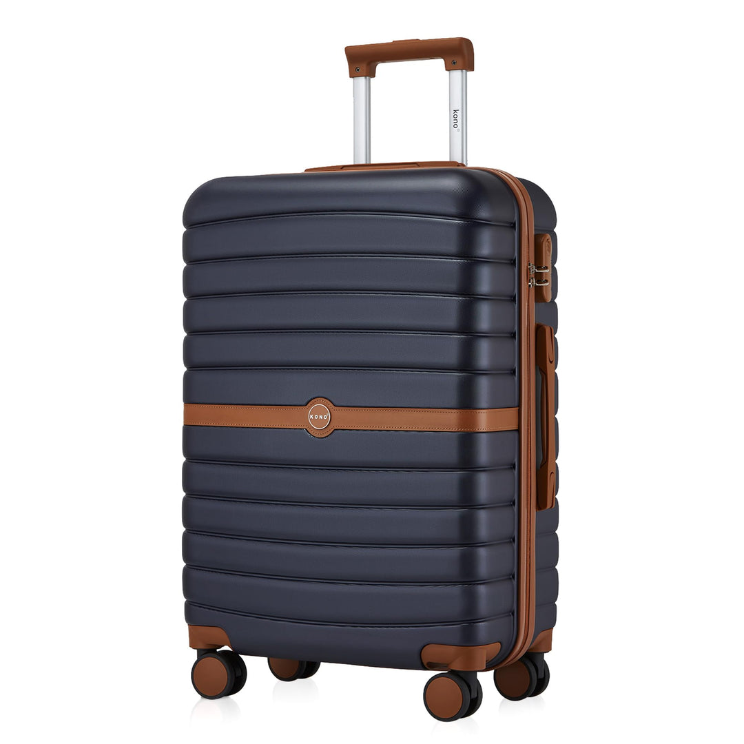 KONO Koffer Reisekoffer Trolley Koffer mittelgross von ABS+PC Hartschalenkoffer mit Zwillingsrollen