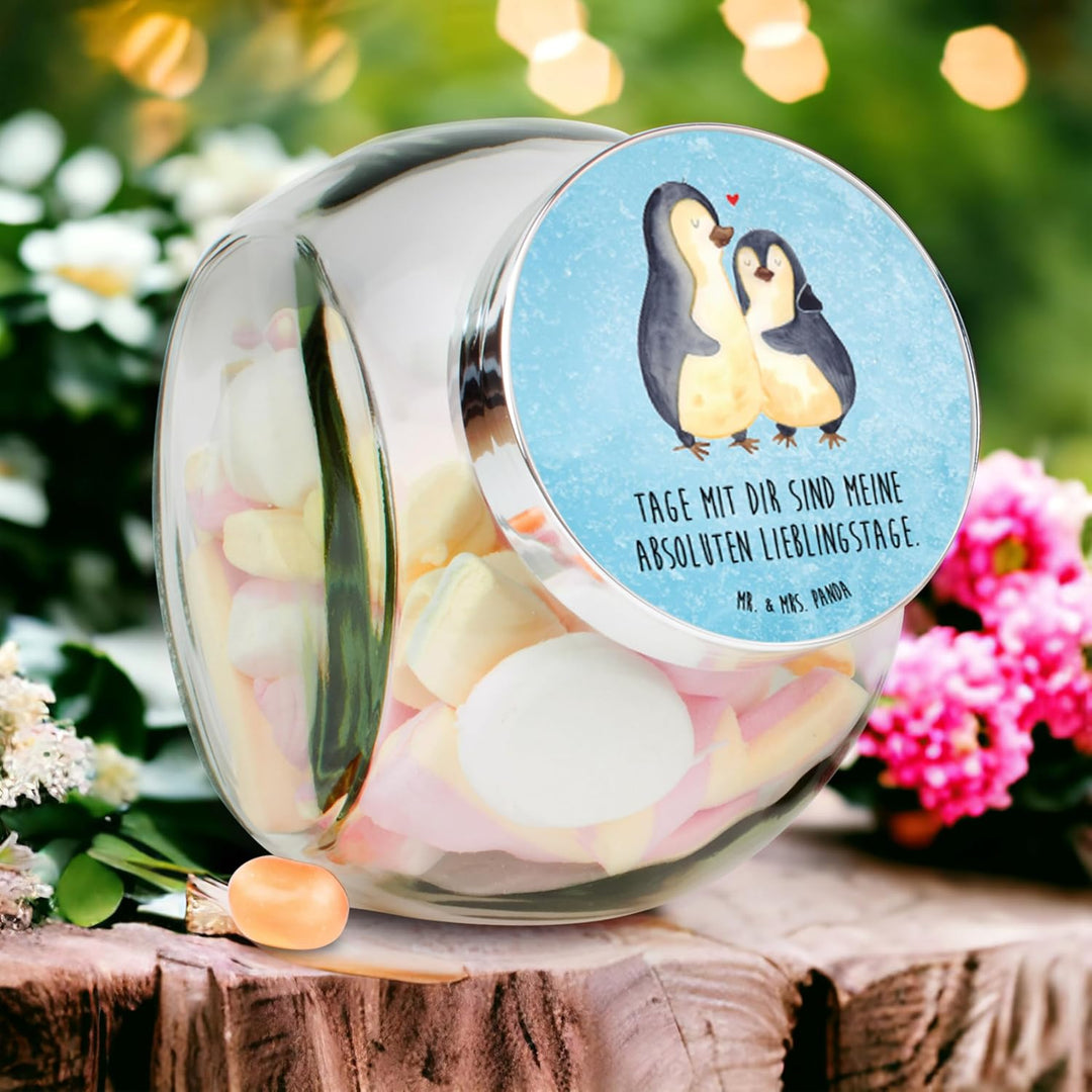 Mr. & Mrs. Panda Teedose Pinguin umarmen L 870ml - Geschenk, Lebensmittelbehälter, Hochzeitstag, Lie