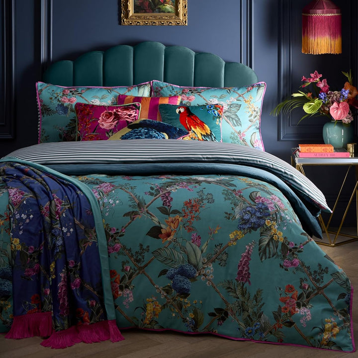 Laurence Llewelyn-Bowen Überwurfdecke mit Blumenmuster (130 x 180 cm), wendbare Designs, botanische