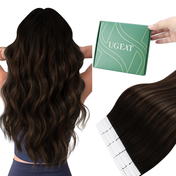 Ugeat Tape Hair Extensions Echthaar 2.5g/Stücke*20Stücke Unsichtbare Haarverlängerung Tape Extension