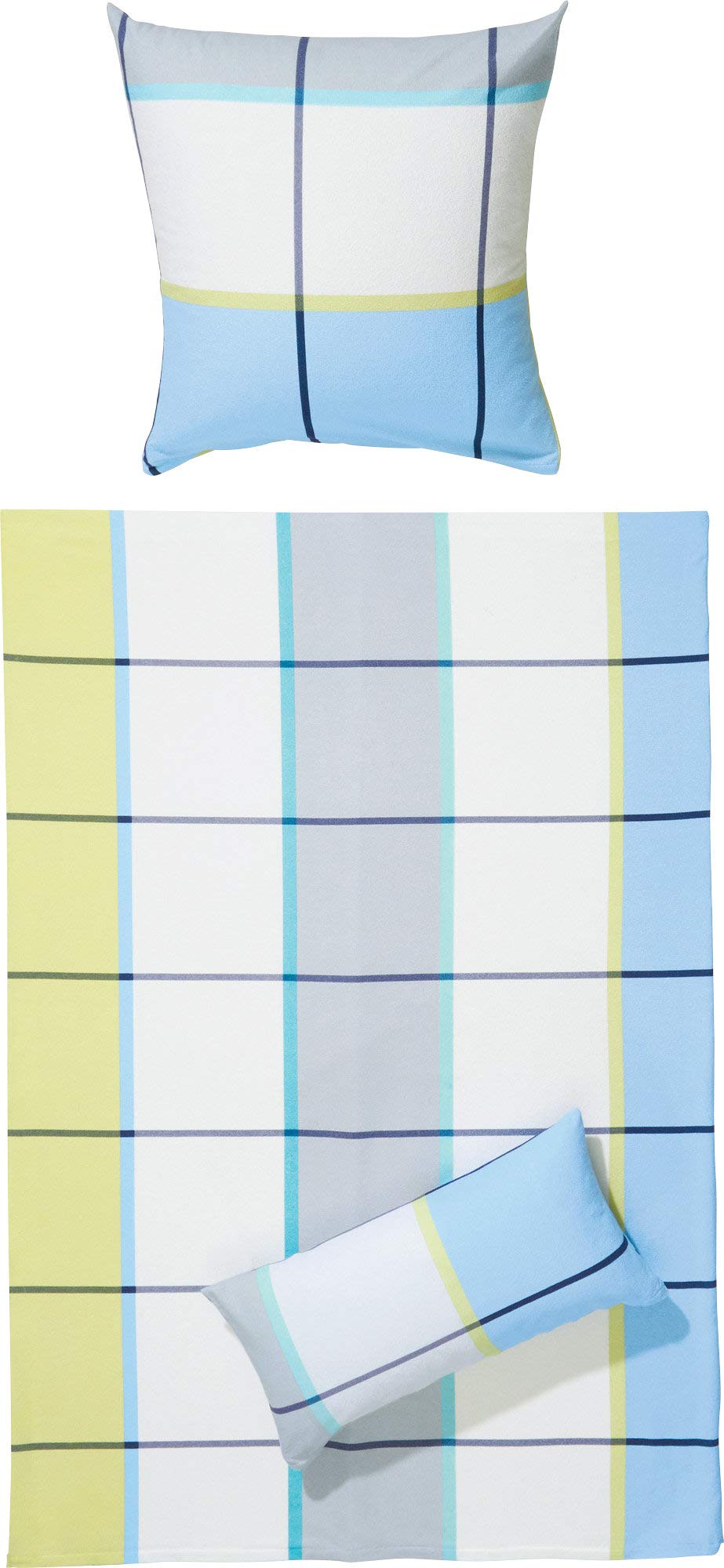 Dyckhoff Weichfrottier Bettwäsche Celina blau 1 Bettbezug 155 x 220 cm + 1 Kissenbezug 80 x 80 cm 1
