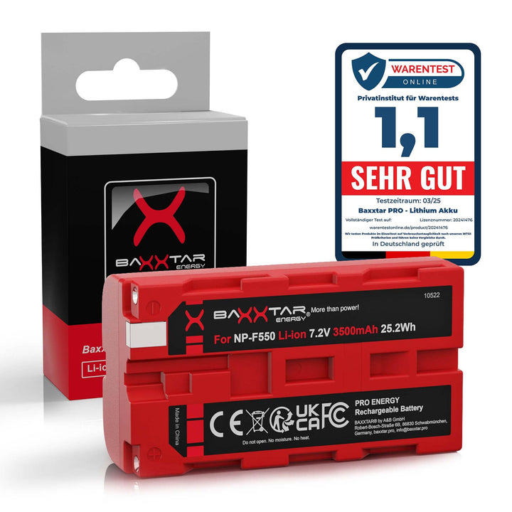 BAXXTAR PRO Akku NP-F550 NP-F570 echte 3100mAh - LG Cells Inside - (Blackmagic NP-F570) NP-F550 x1,
