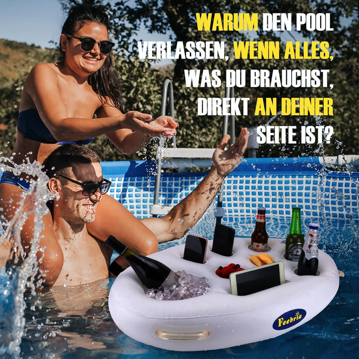 Weisser ovaler schwimmender Snack- und Getränkehalter - Vielseitiges Pool-Party-Zubehör für Obst, Ge