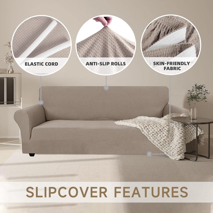 Ystyle Sofa überzug 2 Sitzer Mit Armlehne, Stretch Sofabezug rutschfest, Modern Sofa Cover Für Hunde