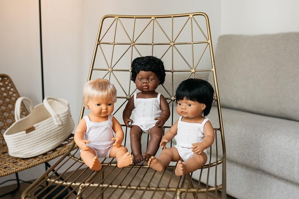 Miniland 31160 - Baby (afroamerikanisches Mädchen) 38 cm