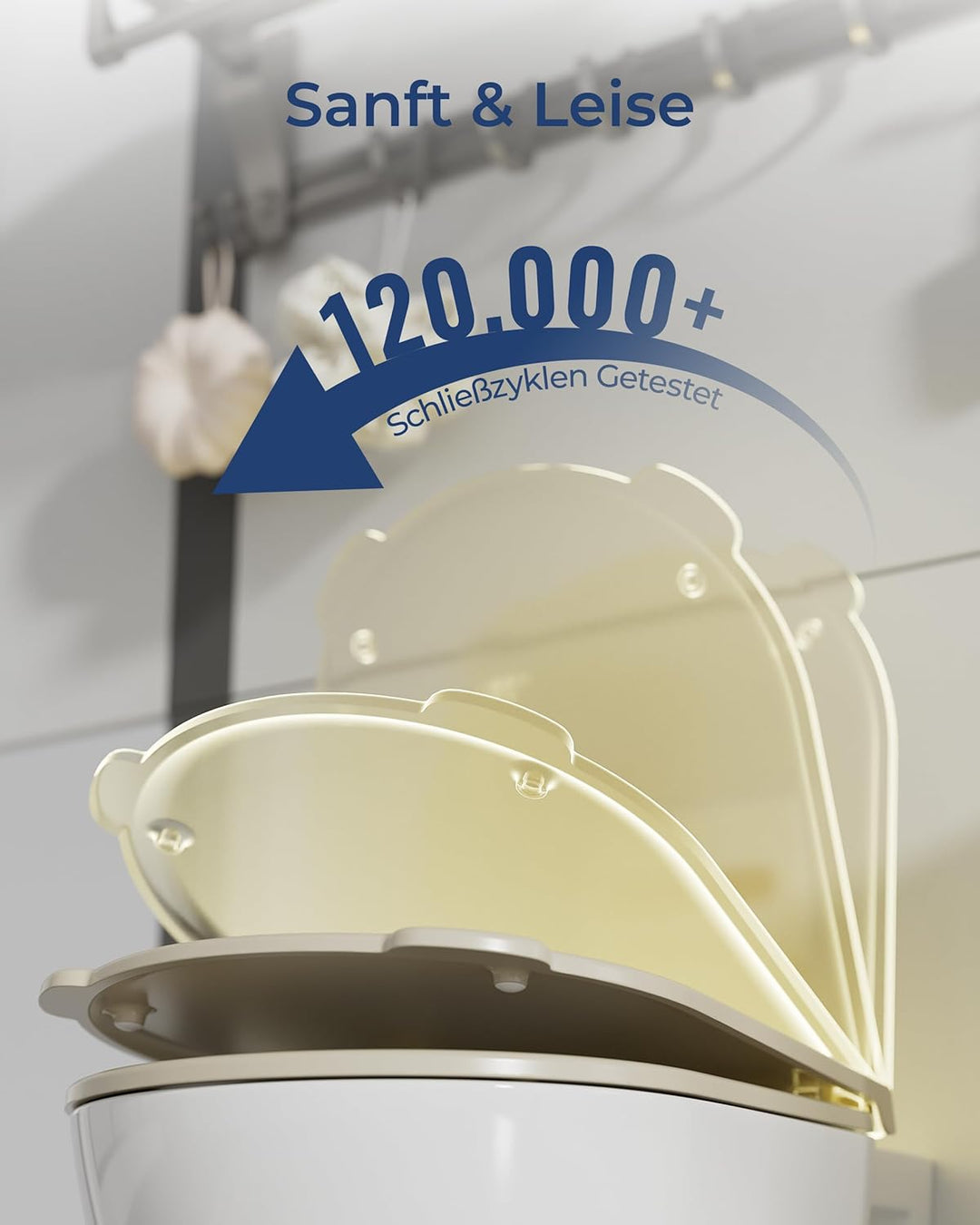 HySail Toilettendeckel mit Absenkautomatik, Benutzerfreundlichem Hygienischem Griff, Schnellverschlu