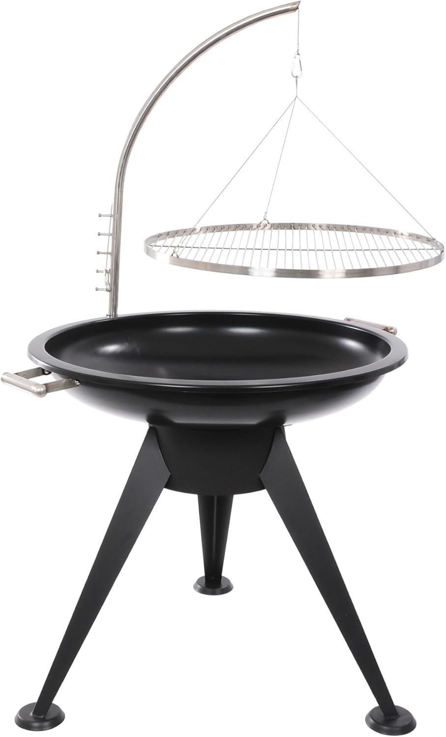 Deluxe BBQ 80 cm Schwenkgrill Grillrost Edelstahl Dreibein Grillrost Feuerschale Design Grill Smoker