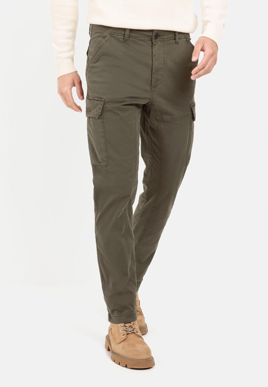camel active Herren Tapered Fit Cargo Hose 33W / 30L Dark Khaki, 33W / 30L Dark Khaki