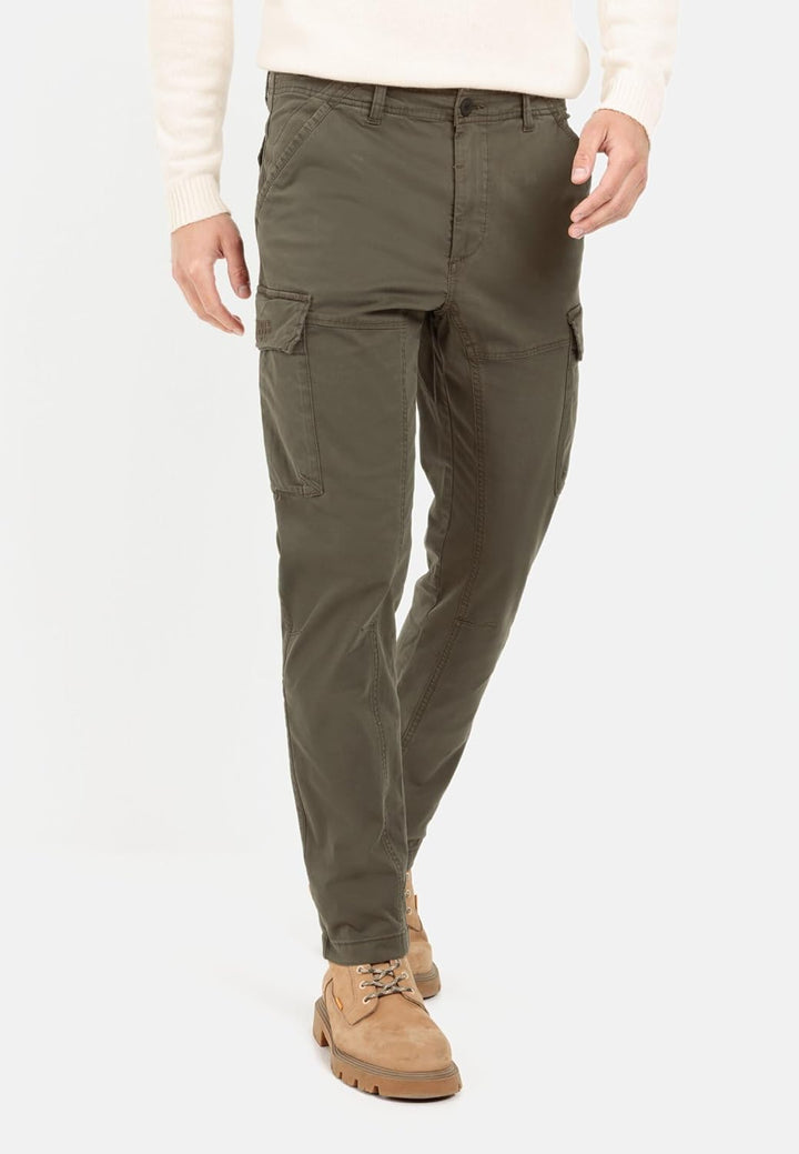 camel active Herren Tapered Fit Cargo Hose 33W / 30L Dark Khaki, 33W / 30L Dark Khaki