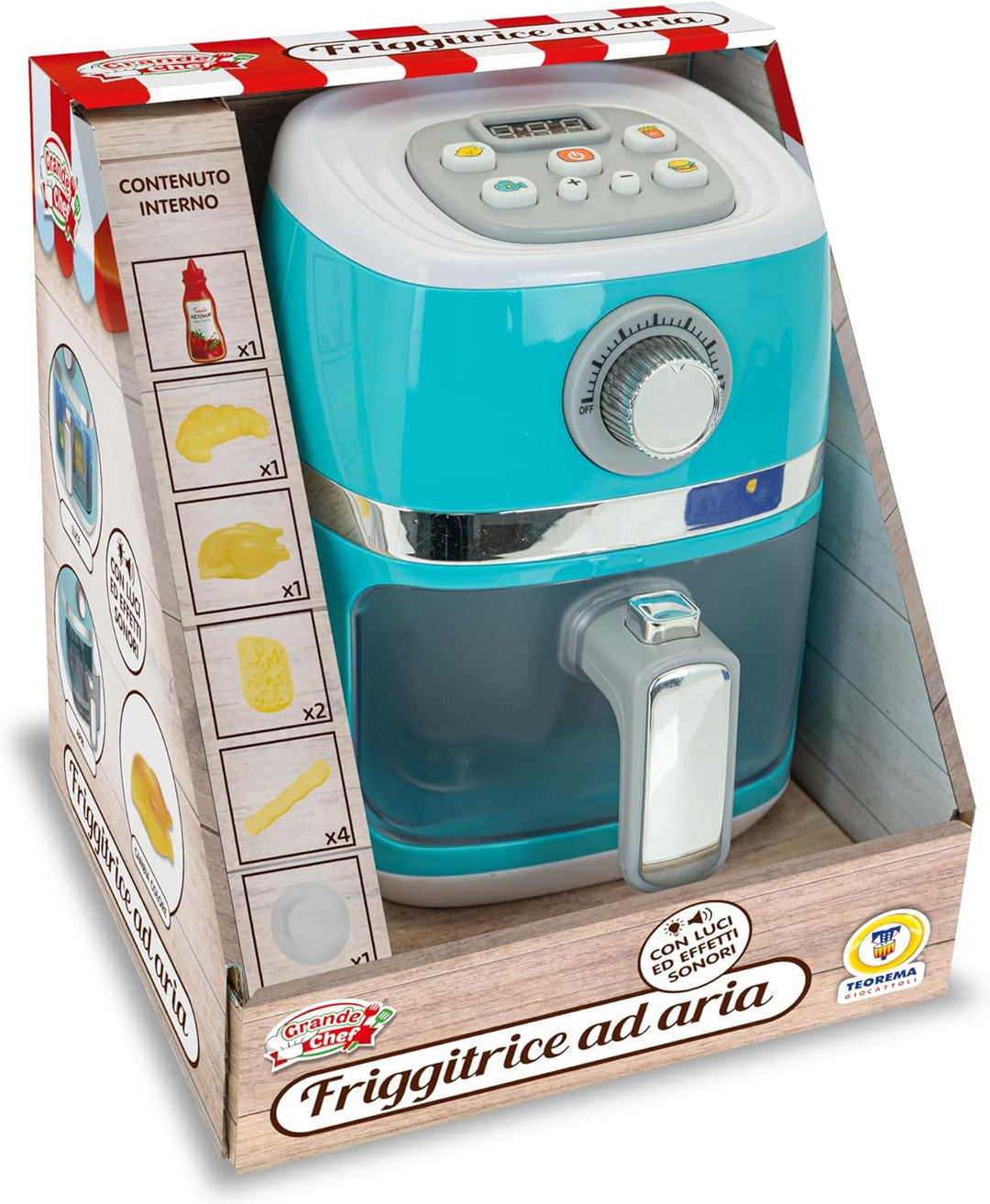 Teorema Giocattoli, Luftfritteuse, Haushaltsgeräte Spielzeug mit magischem Essen mit Farbwechsel, re