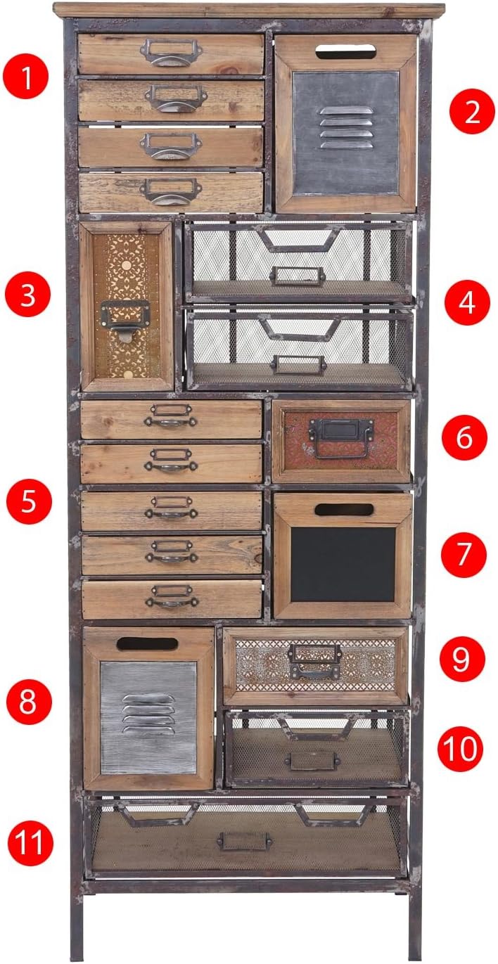 Mendler Apotheker-Schrank HWC-A43, Tanne Holz massiv Vintage, 143x56x33cm | Kommode, Shabby-Look