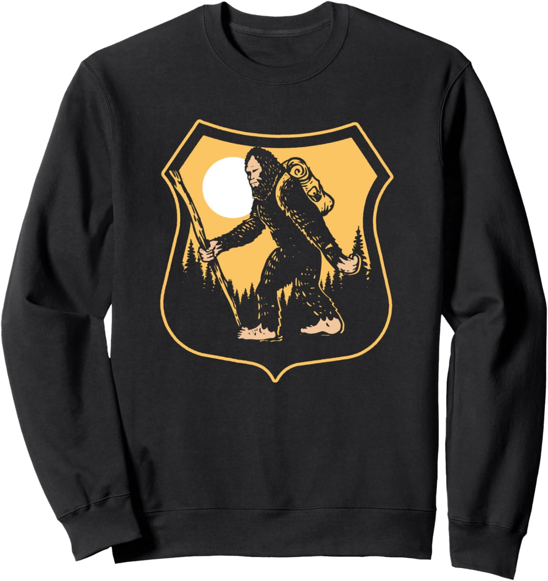 Hiking Bigfoot Outdoors Nature Sasquatch Vintage Retro Sweatshirt