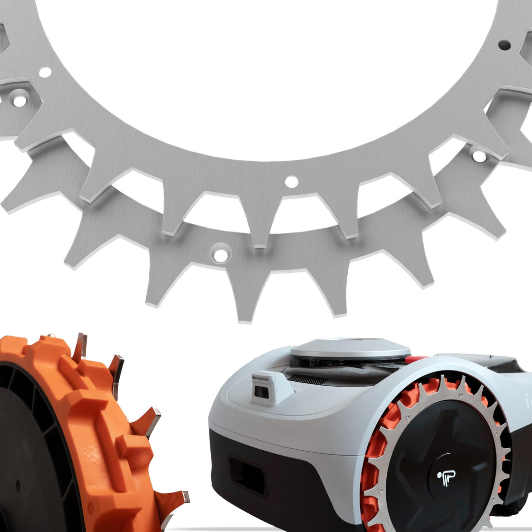 ROBO CLAWS Edelstahl Spikes Navimow i105E Modelle 3mm stark Mähroboter Spikes MADE IN GERMANY Entgra