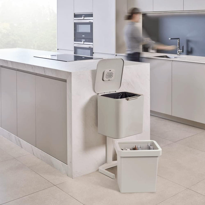 Joseph Joseph Totem Pop - Mülltrennungs und Recyclingeinheit 40 Liter - steinfarbig, 40 L