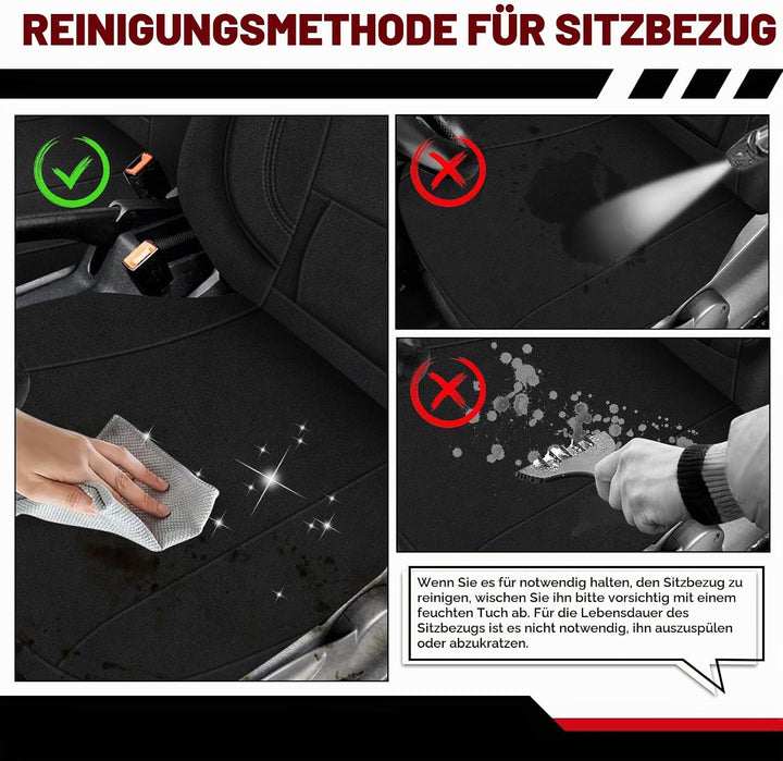 Sitzbezüge Auto für 2011-2021 VW Caddy 4, Autositzbezüge Auto-Sitzschoner Schonbezüge Sitzauflagen S