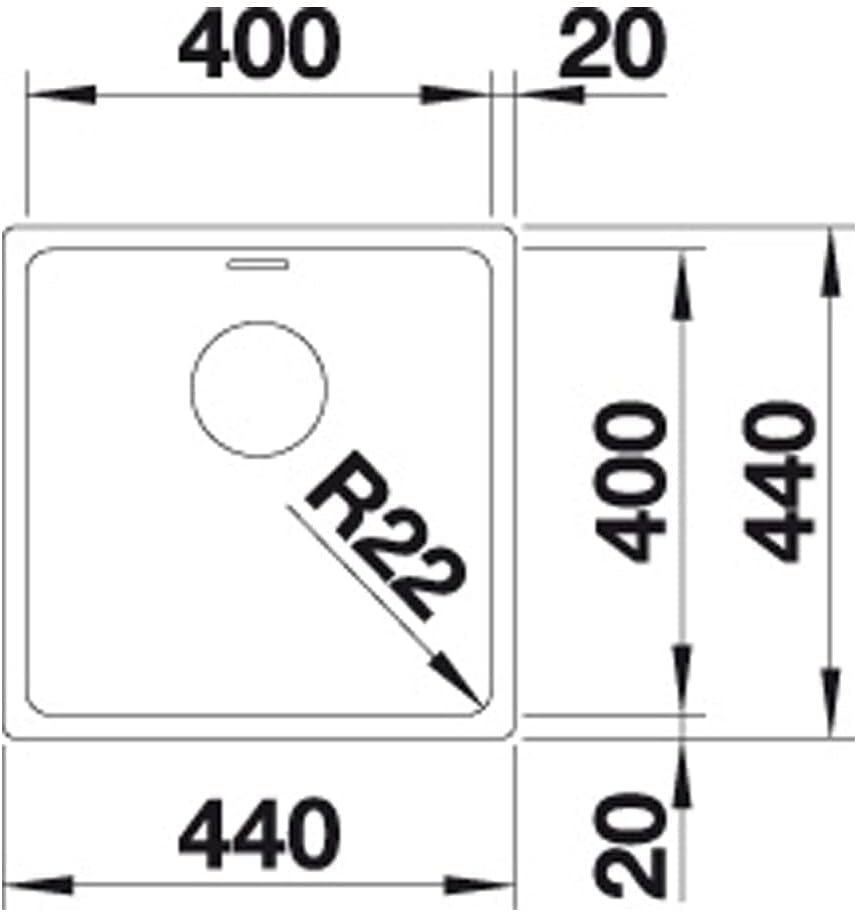 BLANCO ANDANO 400-U | Edelstahl | Einbauart: Unterbau | ohne Ablauffernbedienung | 45er Unterschrank