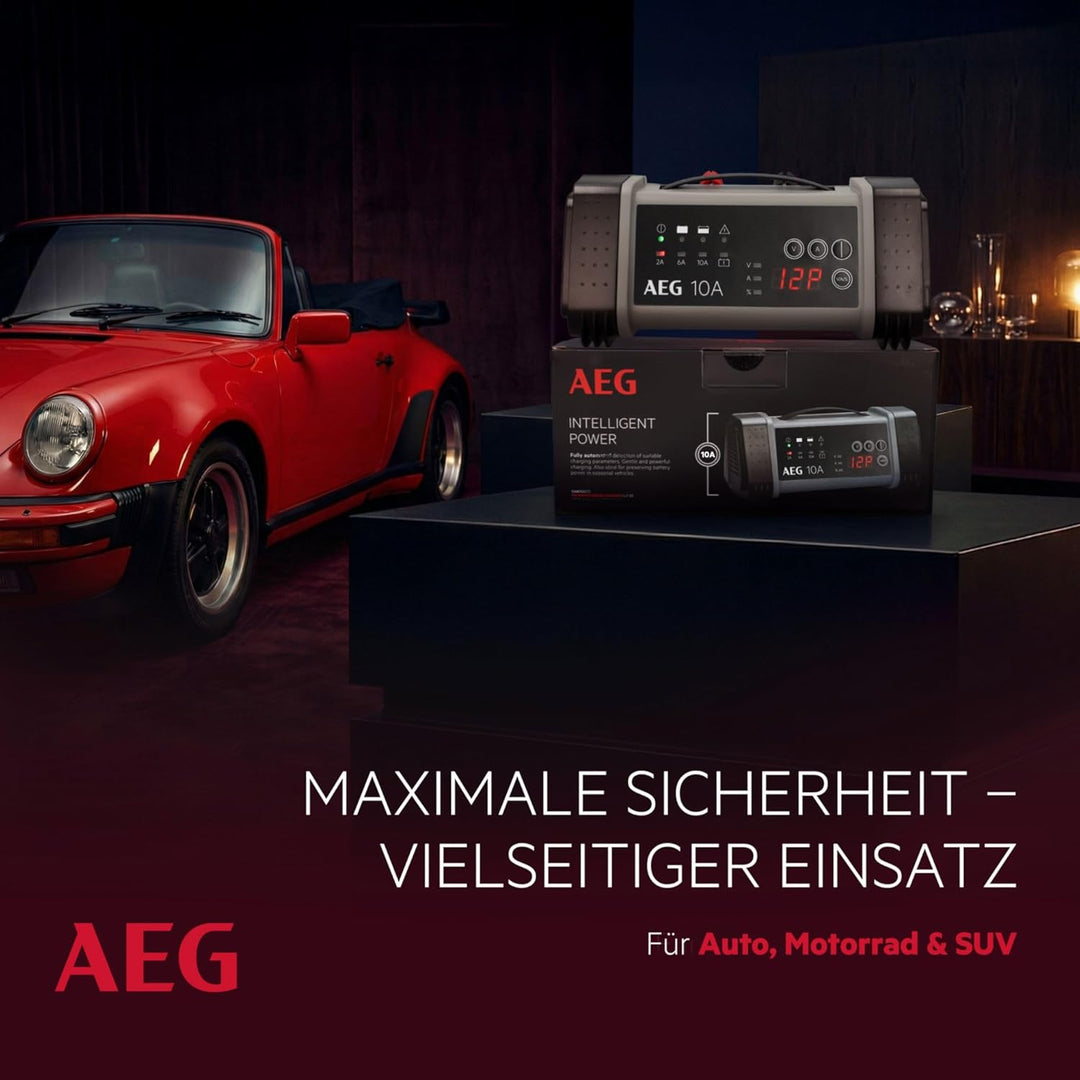 AEG Automotive 97024 Mikroprozessor-Ladegerät LT 10 Ampere für 12 und 24 V Batterien, 9-stufig 10 Am