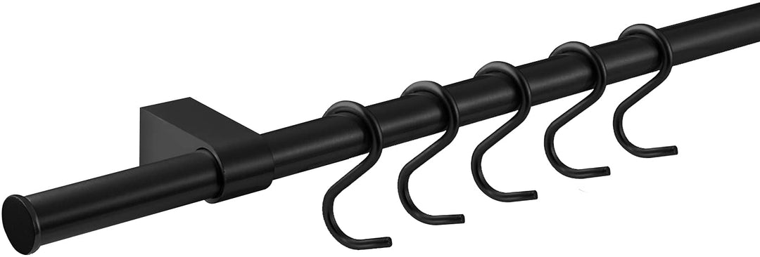 Gedotec Design Küchenreling Wand-Relingsystem Küche | Schwarz matt | Reling-Set Länge: 600 mm | Reli