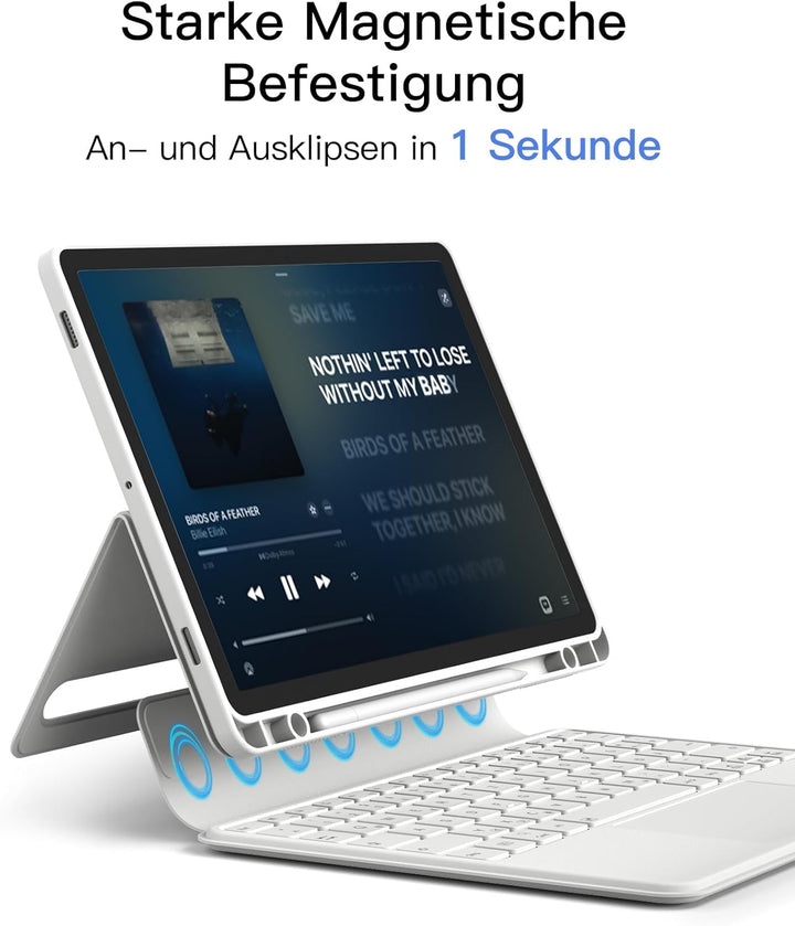 Inateck Hülle mit Tastatur für Samsung Galaxy Tab S10 FE/S9 FE/S9,Tastatur für Tablet Hoch-/Querform