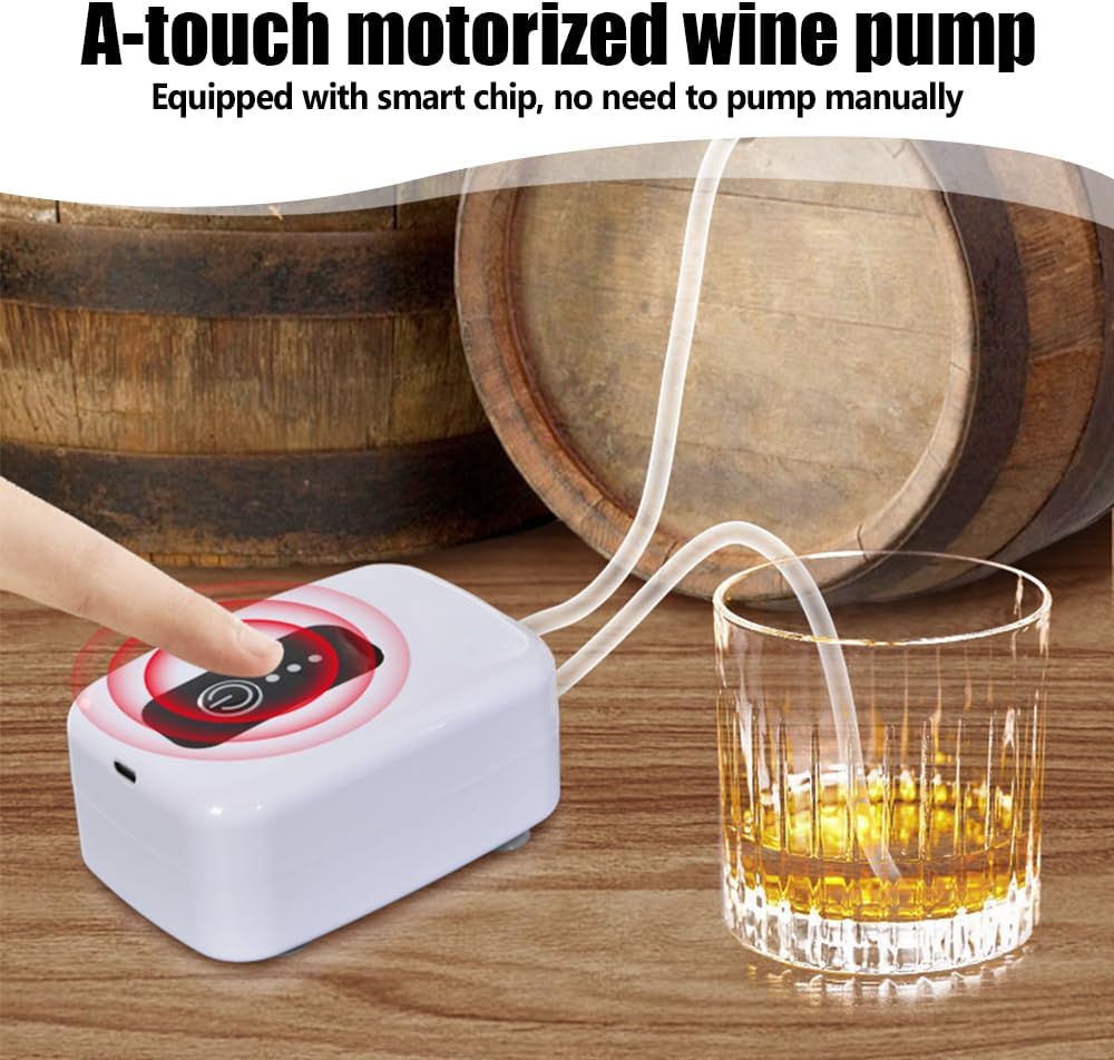 DONGKER Schnaps-Absauggerät, Selbstansaugend Elektrische USB-Siphonpumpe, Wiederaufladbares Wein-Tra