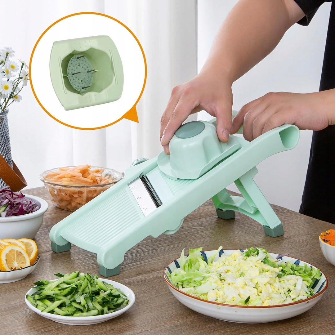 Montessa Verstellbarer Gemüsehobel, Mandoline Schneider mit Fingerschutz