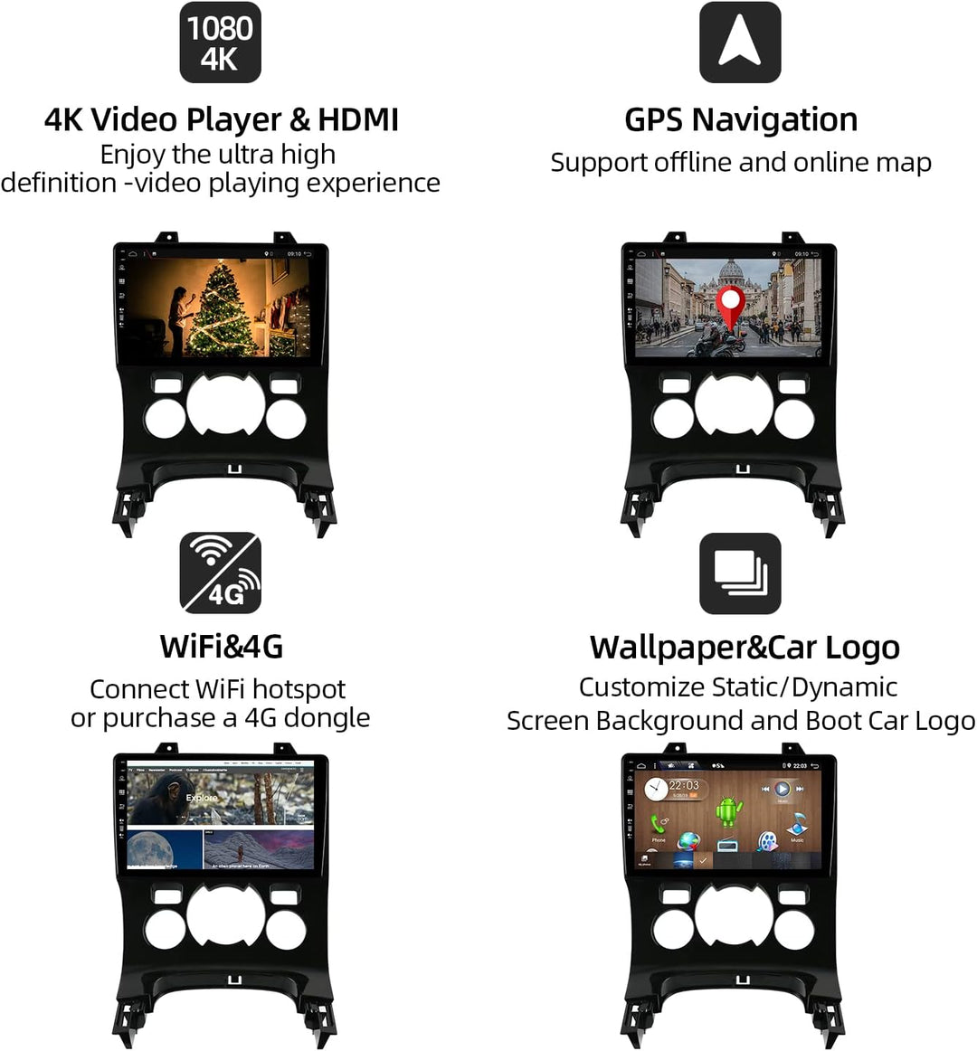PX6 Android 12 IPS Autoradio Passt für Peugeot 3008 (2013-2018) - 4G+64G - LED Kamera KOSTENLOS - 2