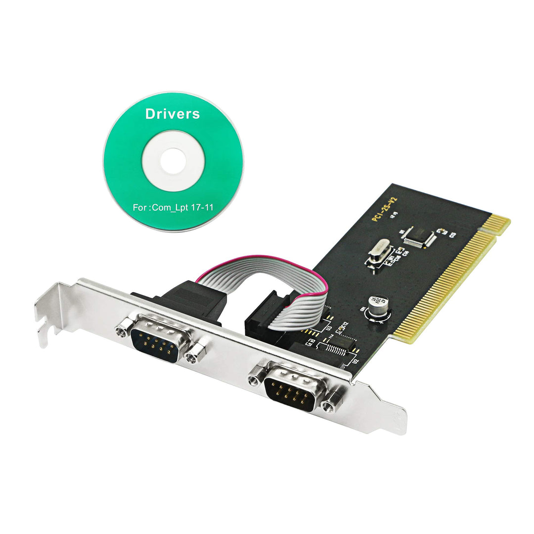 CERRXIAN PCI-auf-2 serielle Port-Erweiterungskarte DB9 serielle Port-Anschlüsse PCI auf 2 Ports COM
