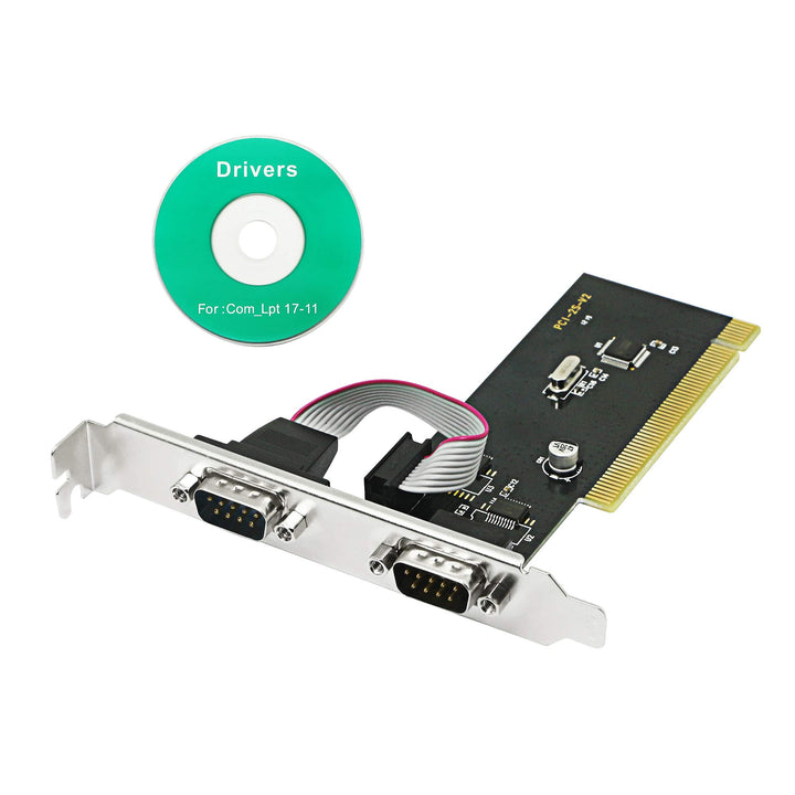 CERRXIAN PCI-auf-2 serielle Port-Erweiterungskarte DB9 serielle Port-Anschlüsse PCI auf 2 Ports COM