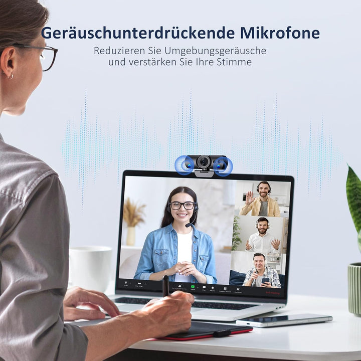 NexiGo HelloCam Pro, Webcam mit Windows Hello, 1080P 60FPS Autofokus, Echter Datenschutz, Automatisc