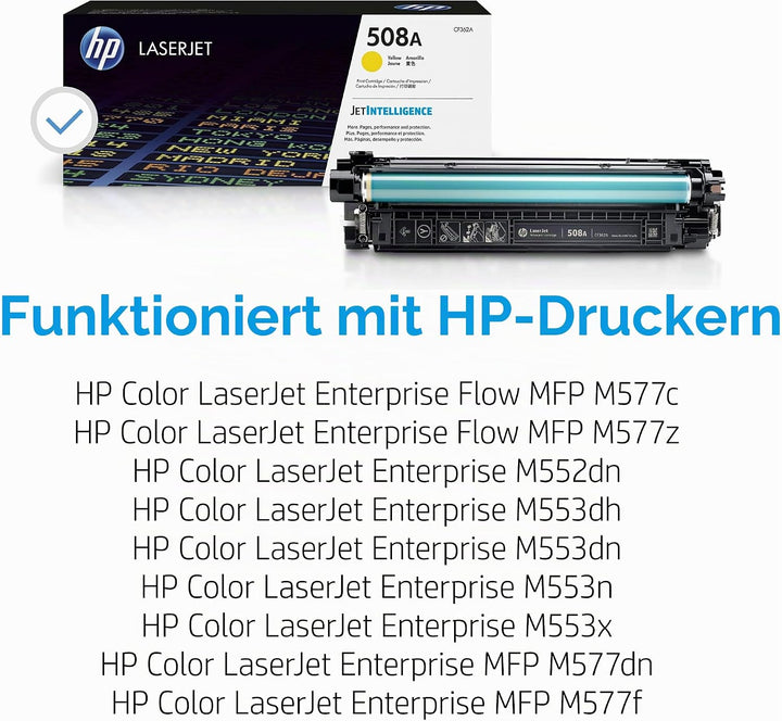 HP 508A (CF362A) Gelb Original Toner für HP Color Laserjet Enterprise M552dn, M553, M577 gelb Standa