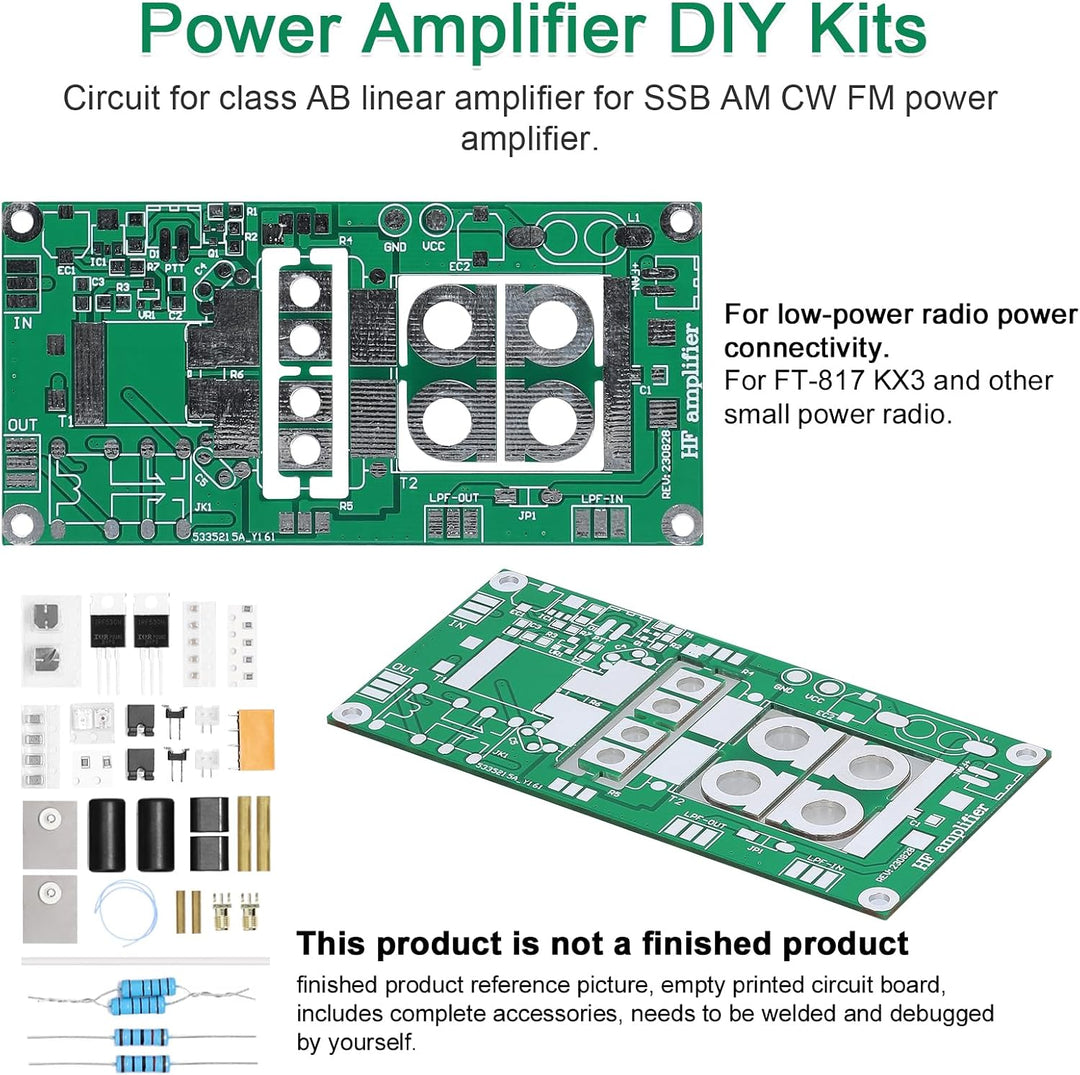 Leistungsverstärker-Bausatz, DIY Kit 70 W SSB Linear HF Leistungsverstärker 3,5–30 für FT-817 KX3 Ra