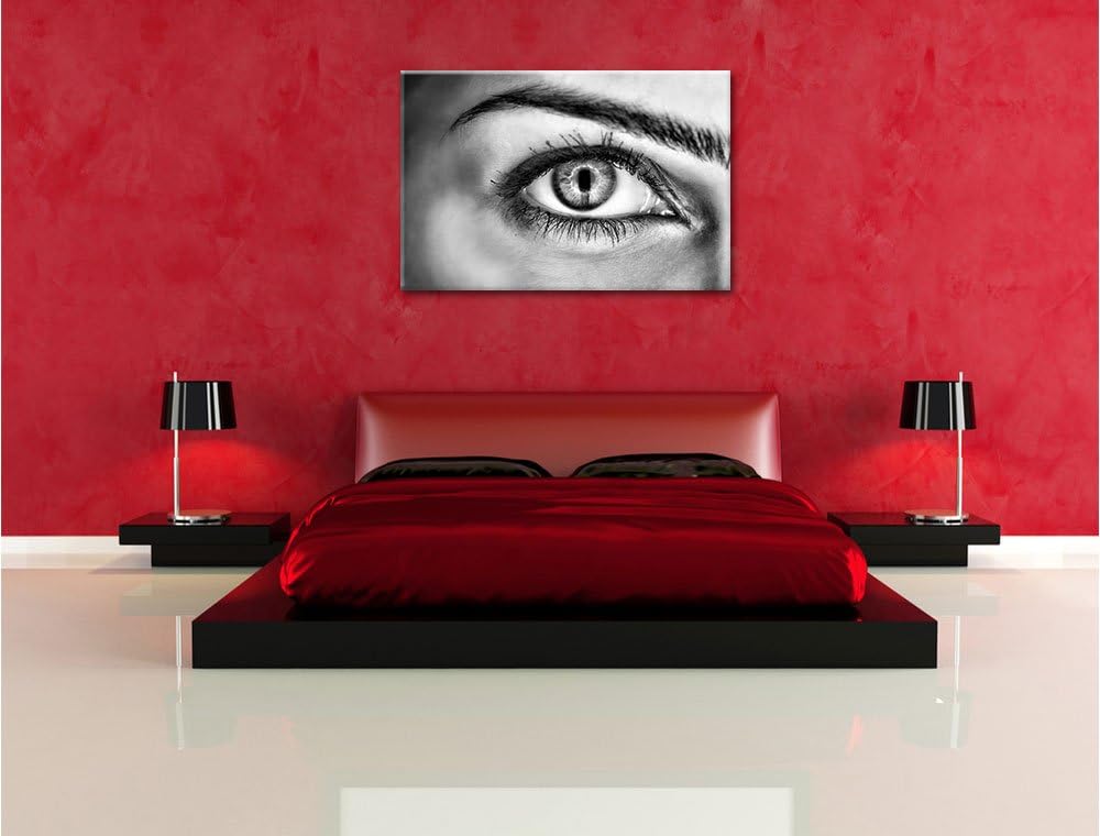 Pixxprint Auge Einer Frau als Leinwandbild/Grösse: 100x70 / Wandbild/Kunstdruck/fertig bespannt, 100