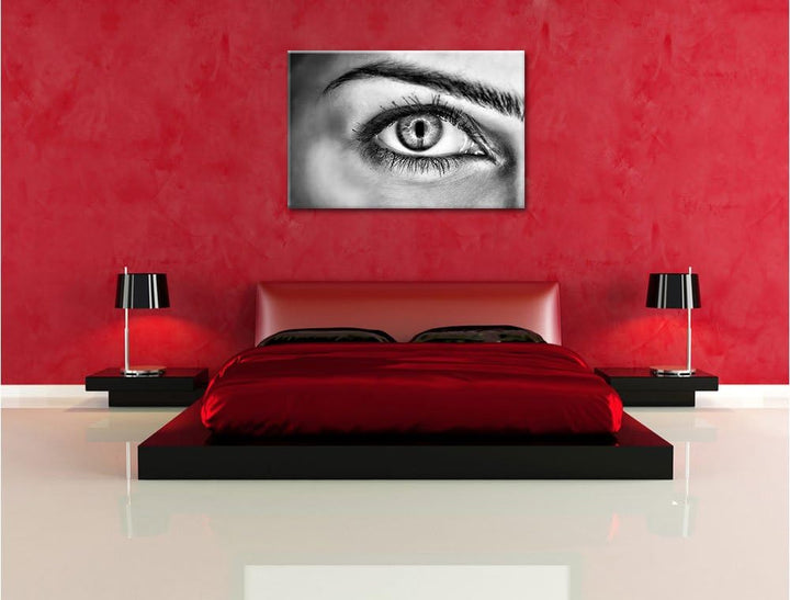 Pixxprint Auge Einer Frau als Leinwandbild/Grösse: 100x70 / Wandbild/Kunstdruck/fertig bespannt, 100