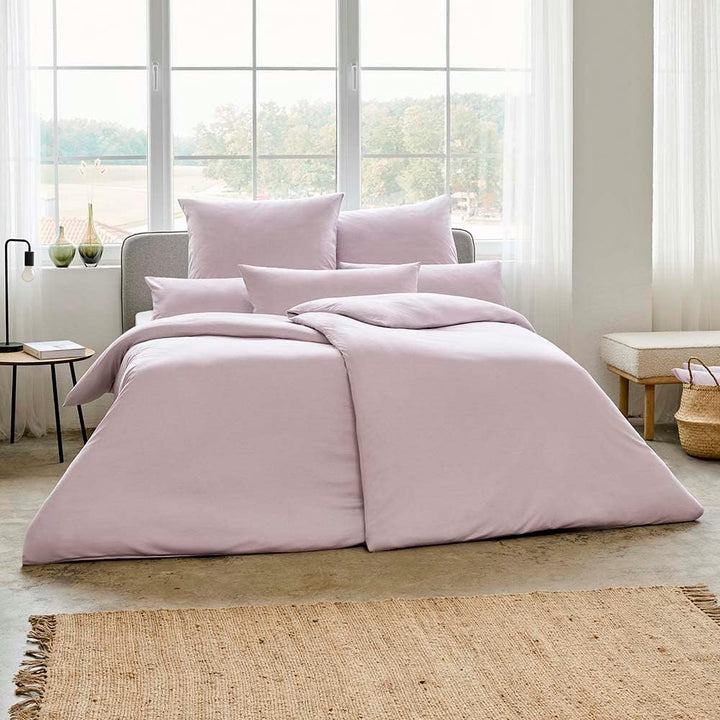 ESTELLA Mako Interlock Jersey Bettwäsche Uni Takoma Braun 135x200 cm + 80x80 cm, Braun 135x200 cm +