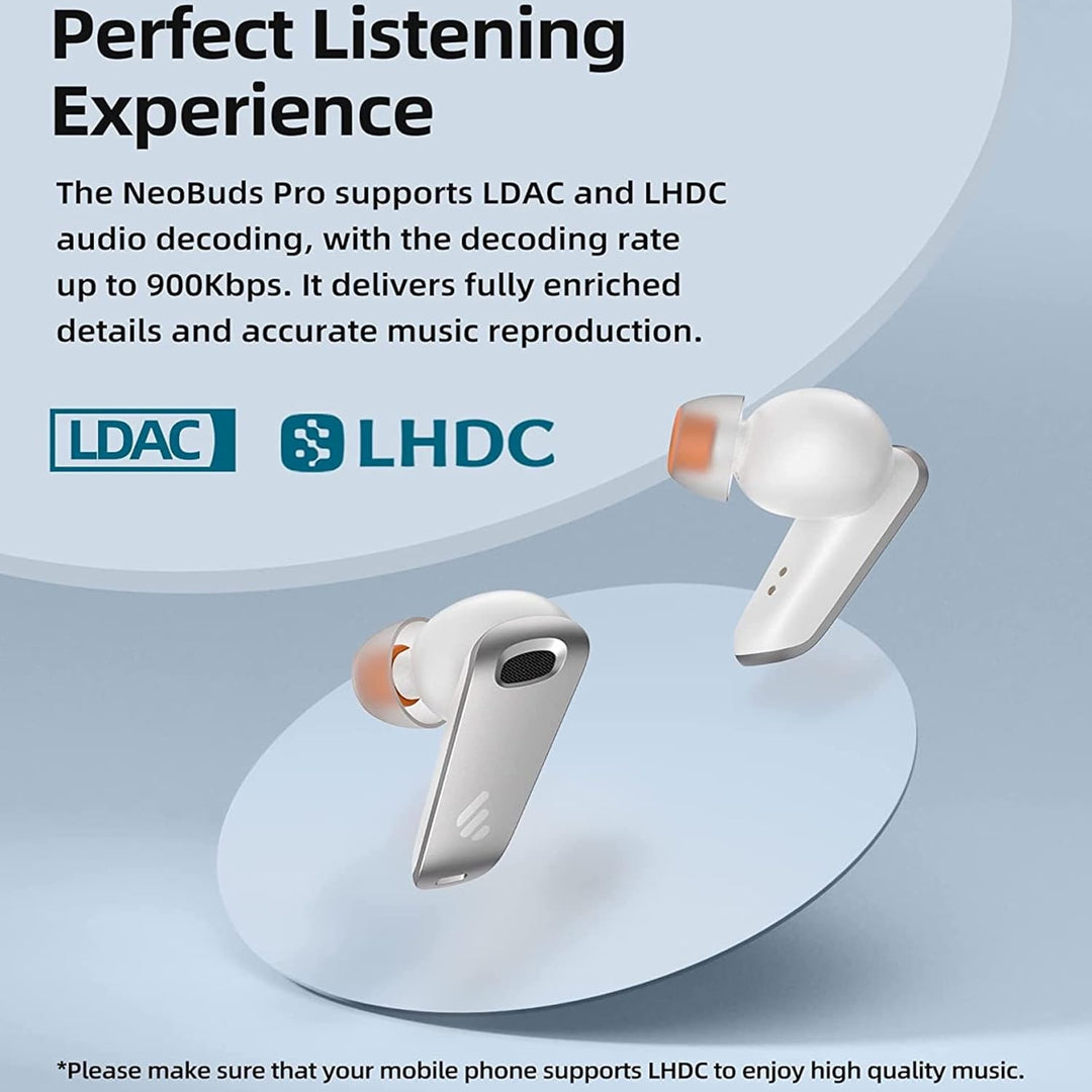 Edifier NeoBuds Pro Hi-Res TWS Kopfhörer mit Hybrid ANC (43dB), LHDC & LDAC, Knowles-Treiber, Krista