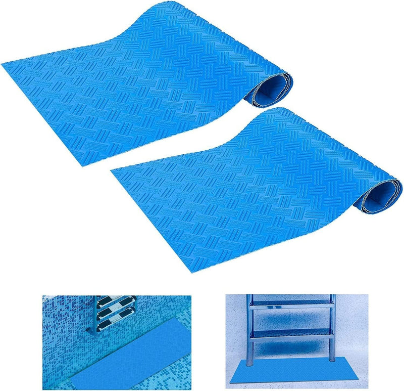 2 Stück Schwimmbadleitermatte,Pool schutzmatte,Anti Rutsch Leitermatte für Schwimmbäder,Schutzmatte