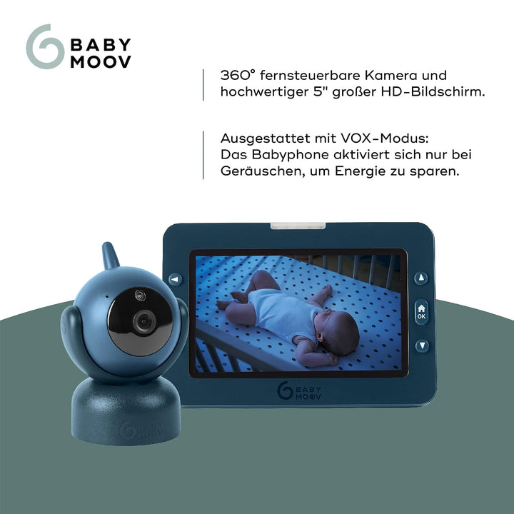 Babymoov Babyphone mit Kamera YOO Master+ HD – 5"-Display, 360°-Kamera, Nachtsicht & Zoom, VOX-Modus