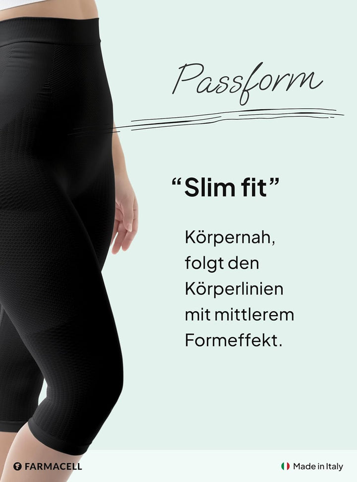 FarmaCell 323 Massierende Figurformende Lange Hose mit Pushup und Anti Cellulite Effekt, S-M Schwarz