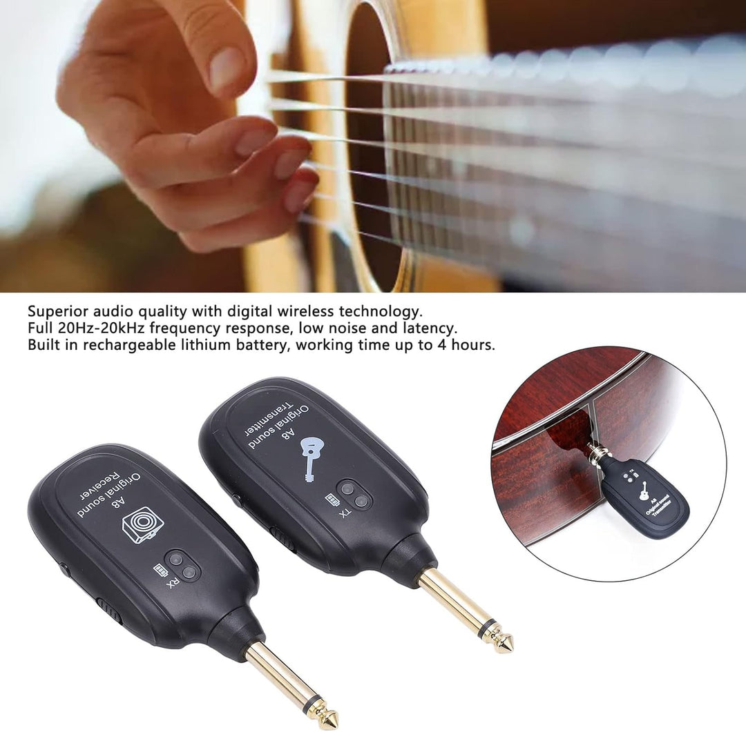 Kabelloses Gitarrensystem, Kabelloses Gitarren Sender Empfänger Set, Zubehör Set für Gitarren Tonabn