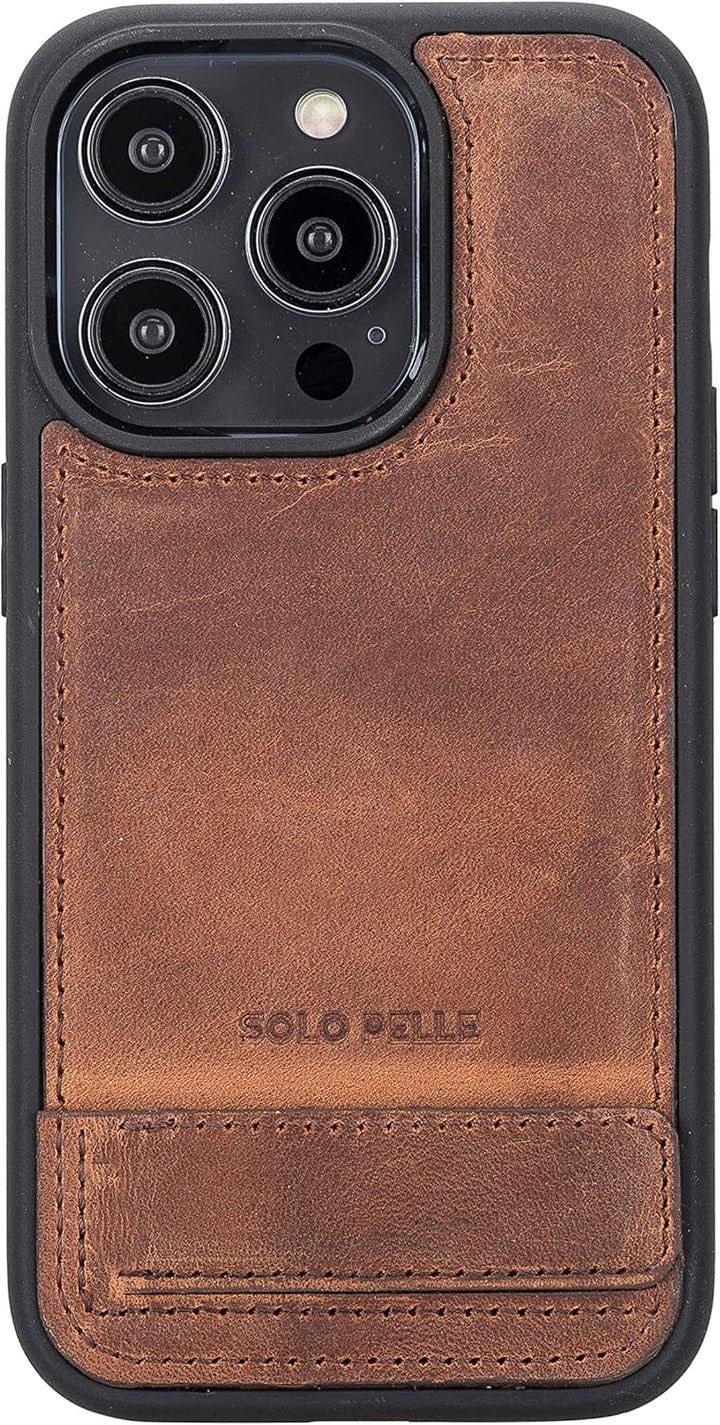 Solo Pelle Lederhülle für das iPhone 14 Pro in 6.1 Zoll Case Leder Hülle Ledertasche Backcover aus e