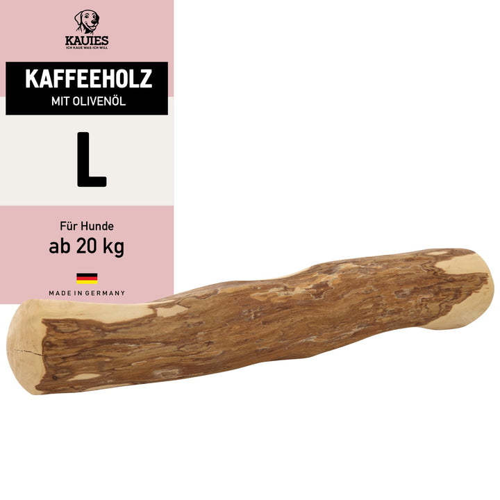 Kauies Kaffeeholz für Hunde mit Olivenöl - Hundespielzeug 100% natürlich, vegan, koffeinfrei &amp; kalor