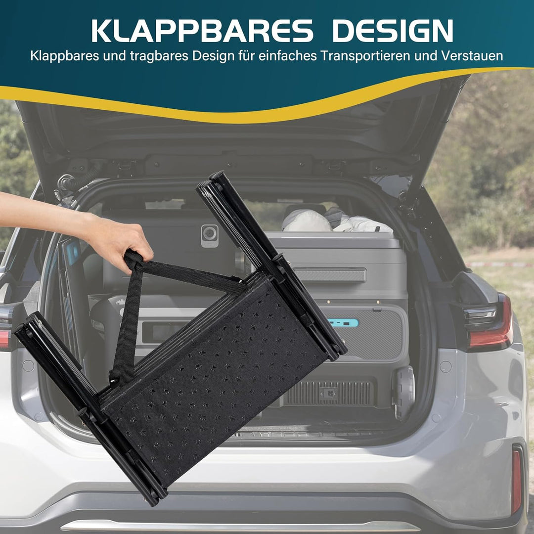 OUUTMEE 4-stufige Hunde-Autotreppe, Klappbar Hunderampe mit Rutschfester Oberfläche, Hundetreppe für