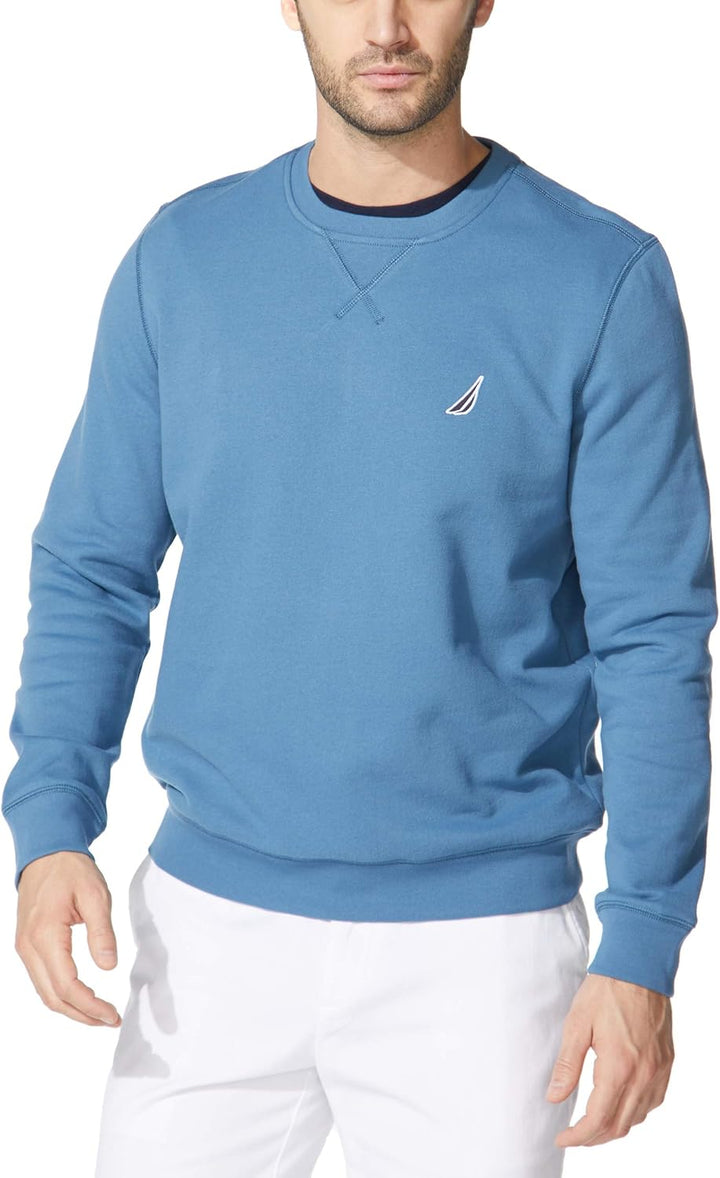 Nautica Herren Basic Crew Neck Fleece Sweatshirt S Blauer Stern, S Blauer Stern