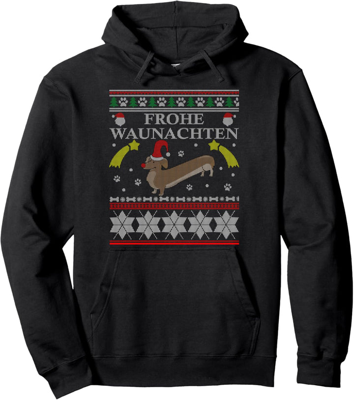 Dackel Ugly Christmas Outfit Frohe Waunachten Dackelfreunde Pullover Hoodie