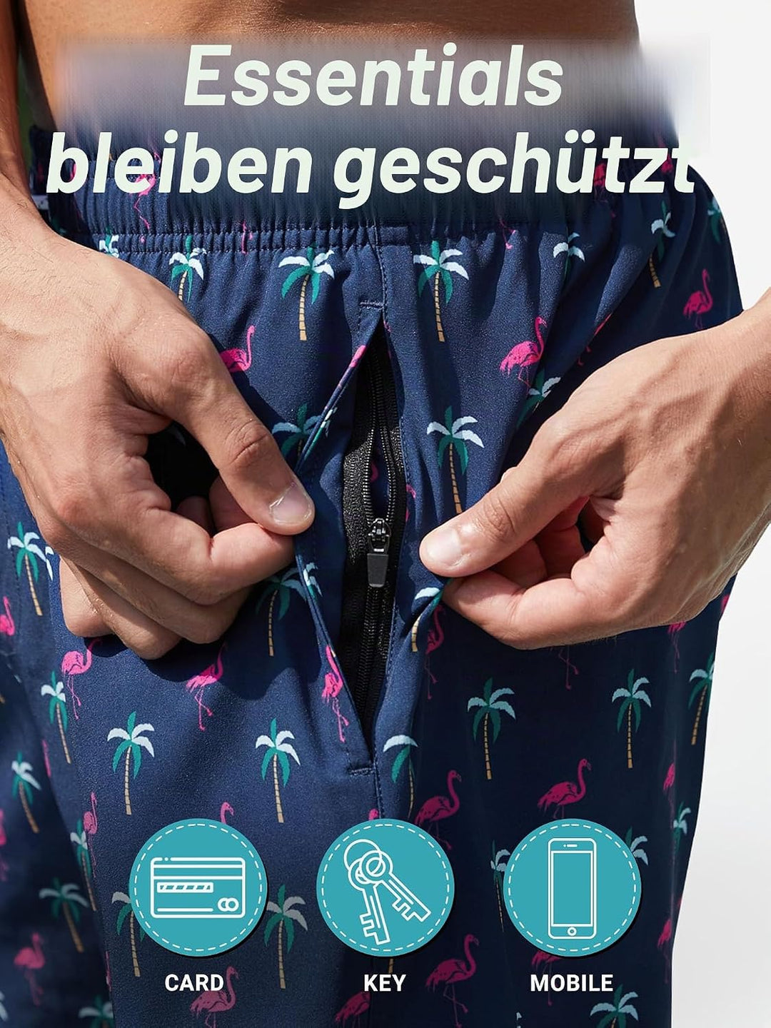 Arcweg Badehose für Herren Badeshorts mit Kompression Liner 2 in 1 Schnelltrocknend Strandhose Männe