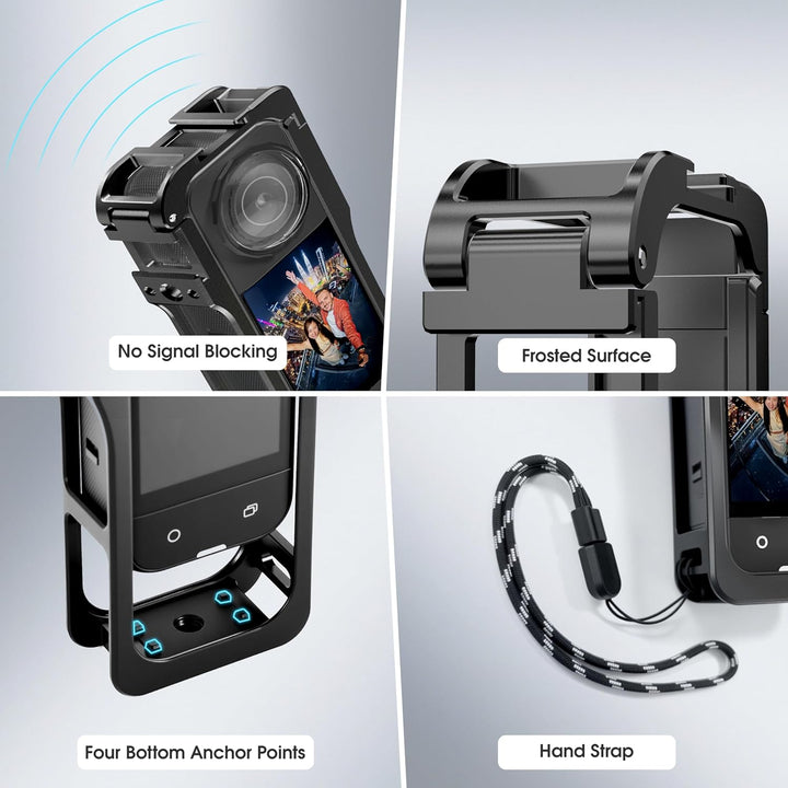 Utility Frame für Insta360 X5, Metallgehäuse für Insta 360 X5 Zubehör, Schutzkäfig mit Silikon-Objek