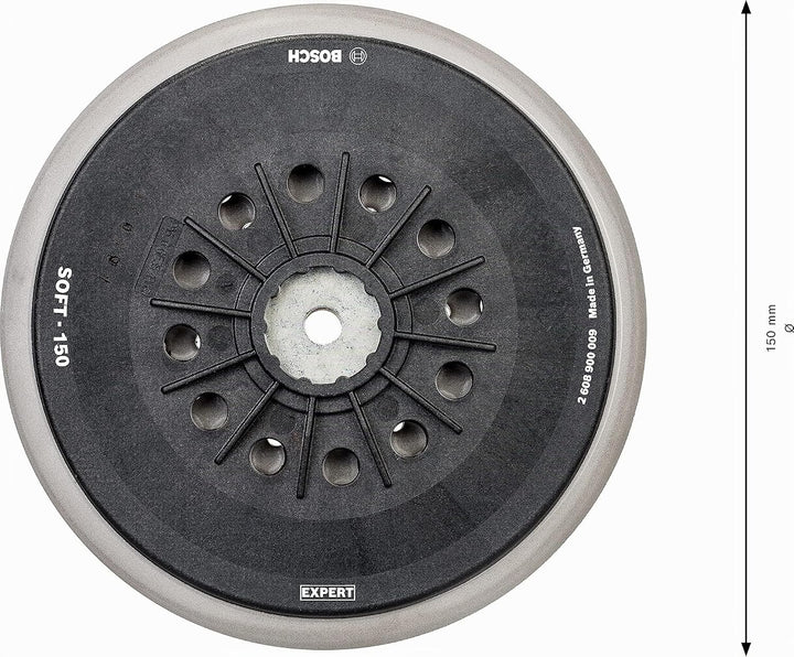 Bosch Professional 1x Expert Multihole Stützteller (für Bosch, Version weich, Ø 150 mm, Zubehör Exze