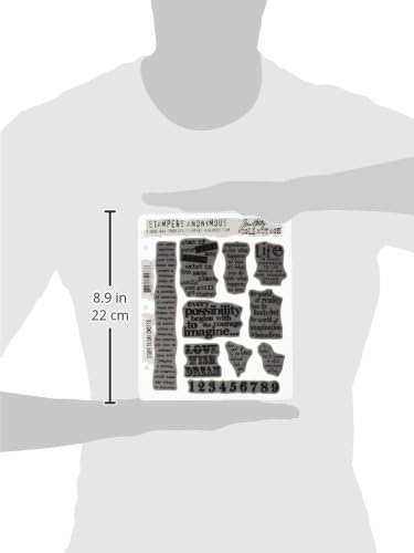 Stampers Anonymous Tim Holtz Haftstempel 17,8 x 22,7 cm, Stuff 2 Say